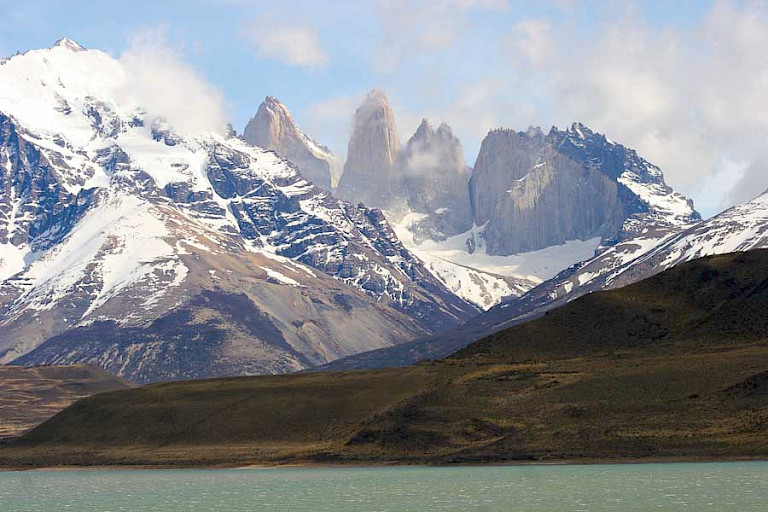 Uitzicht op de Torres in NP Torres del Paine.
