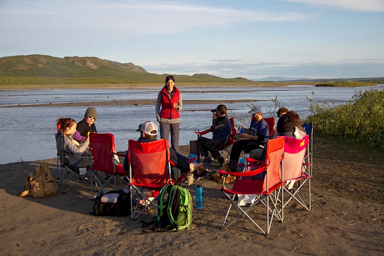 Gezellig met z'n allen aan het einde van een mooie dag.